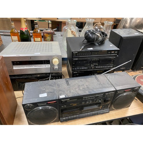 544 - Large quantity of stereo equipment including AIWA, Technics, Pioneer, Panasonic, Sony (all untested,... 