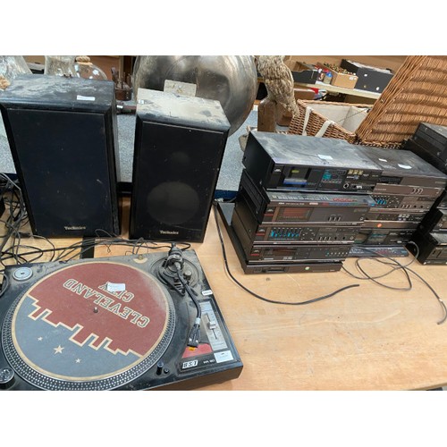 544 - Large quantity of stereo equipment including AIWA, Technics, Pioneer, Panasonic, Sony (all untested,... 