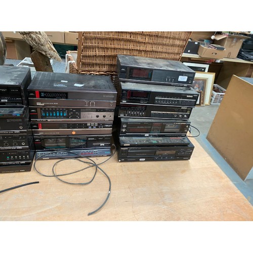 544 - Large quantity of stereo equipment including AIWA, Technics, Pioneer, Panasonic, Sony (all untested,... 