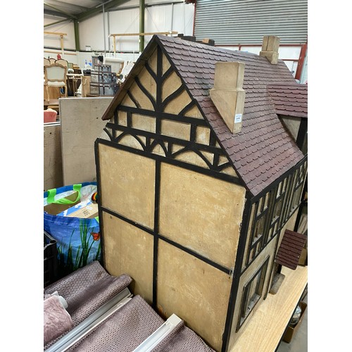 542 - Vintage dolls house (no furniture) 110H 110W 70D