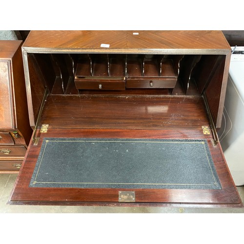 36 - 2 Edwardian mahogany bureaux 104H 91W 47D & 90H 75W 45D