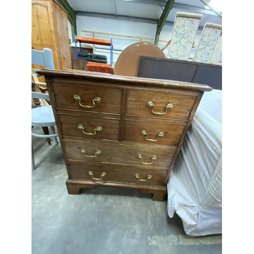 105 - Georgian oak 2 door/2 drawer cupboard 81H 71W 54D