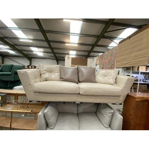 116 - Michael Tyler cream leather settee 250W