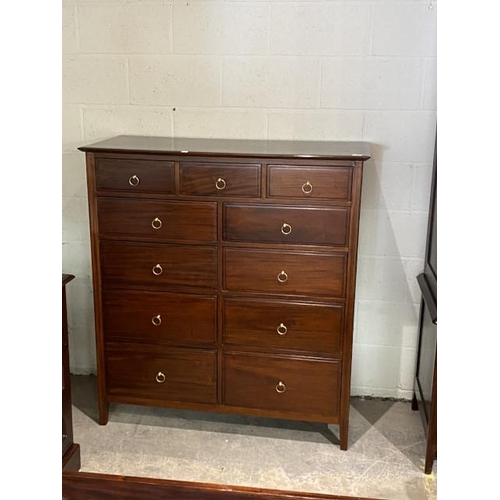 146 - Barker & Stonehouse 11 drawer chest with brass ring handles 130H 120W 50D