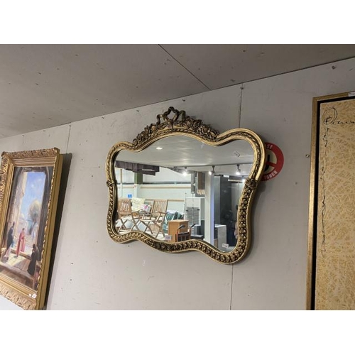 150 - Gilt framed wall mirror 67H 88W