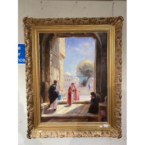 151 - Orientalist gilt framed oil on canvas, signed to bottom left 100H 81W