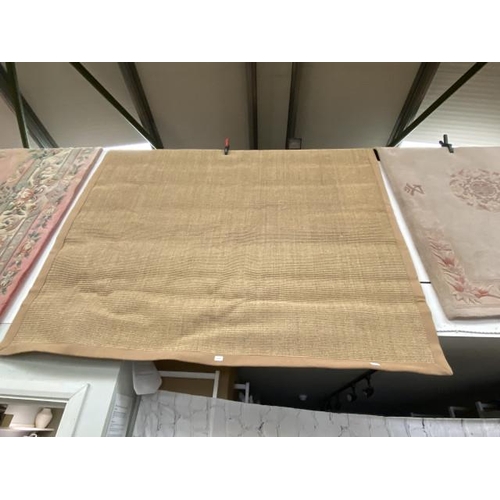 161 - German Golze Astra sea grass rug with biscuit linen border 220 x 220cm (New ex show home)