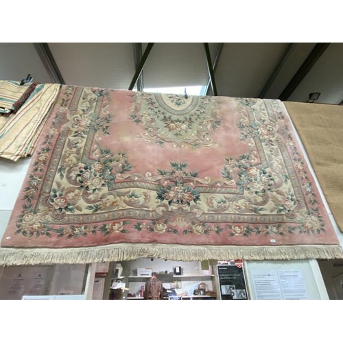 162 - Pink ground Chinese style rug (will require cleaning) 385 x 277cm