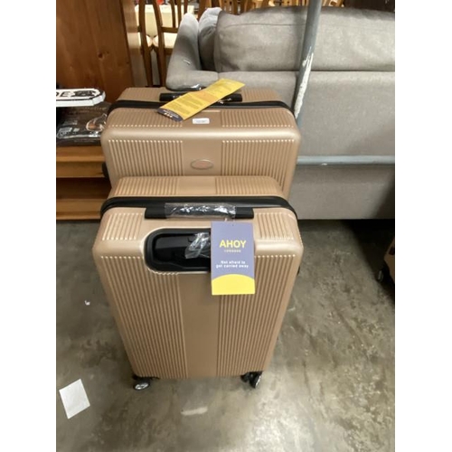 167 - 2 Champagne Ahoy suitcases 24” & 28” (new)