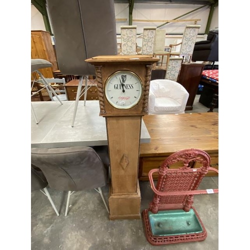 177 - Guinness oak framed grandmother clock (battery operated) 130H