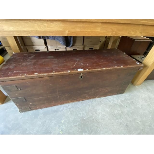 183 - Victorian pine blanket box 41H 120W 42D (signs of worm)