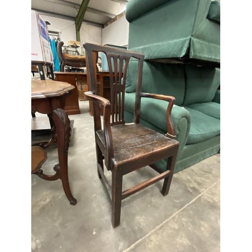 187 - Georgian oak carver chair 52W