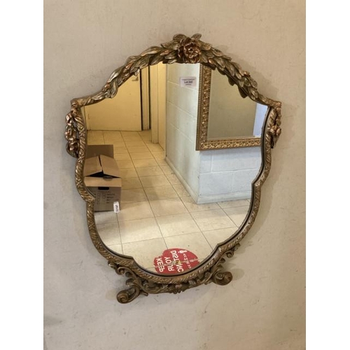 242 - Ornate gilt framed mirror 50x70cm