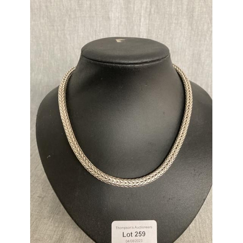 259 - Very heavy 925 silver rope neck chain (132g)