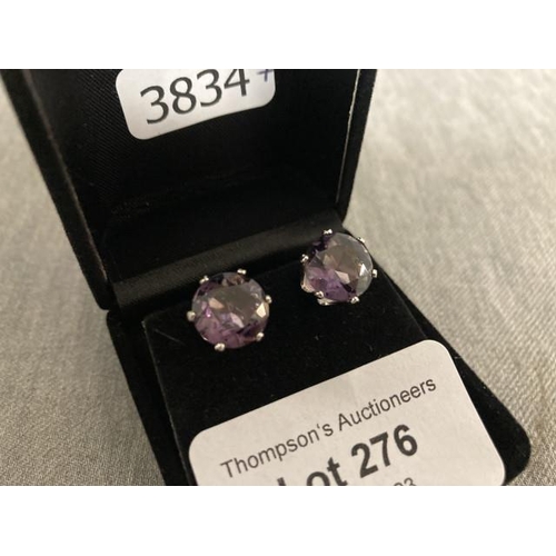 276 - Pair of silver Amethyst earrings