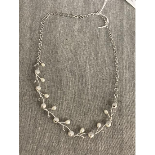 284 - Freshwater pearl 925 silver necklace