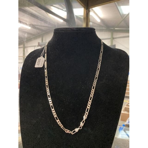 384 - Long 925 silver Figaro link neck chain