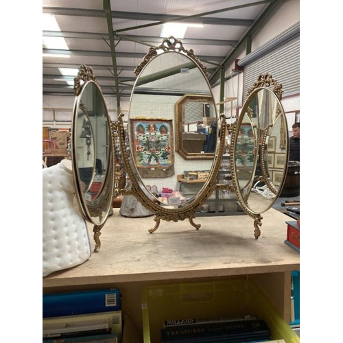 417 - Triptych dressing table mirror