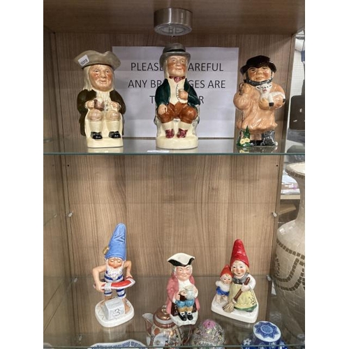 429 - 4 Toby jugs & 2 Goebel gnome jugs