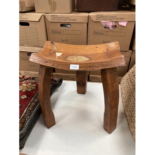 459 - Hand made oak 3 legged stool