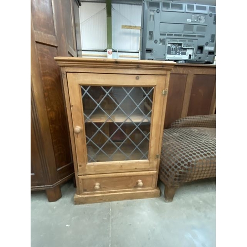 56 - Pine media cupboard 99H 65W 46D