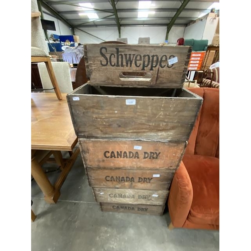 68 - 7 “Canada Dry” vintage crates, 1 Schweppes crate and 3 others 22H 54W 26D (as found)