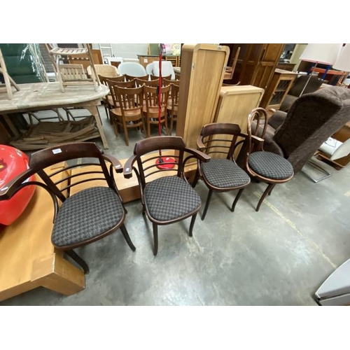 77 - 3 Bentwood chairs 40W and 1 other