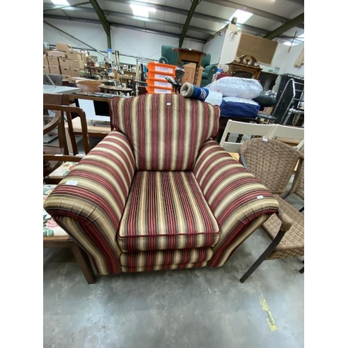 92 - Alstons striped upholstered lounge chair 97cm