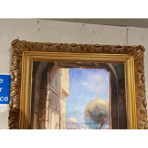 151 - Orientalist gilt framed oil on canvas, signed to bottom left 100H 81W