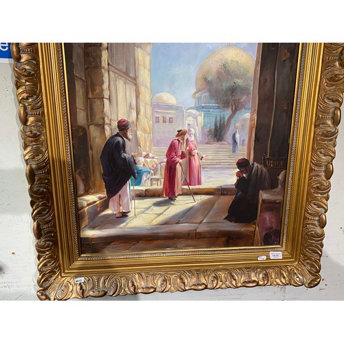 151 - Orientalist gilt framed oil on canvas, signed to bottom left 100H 81W