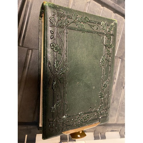 265 - 2 Victorian brass clasped photograph albums containing early black & white family photographs (large... 