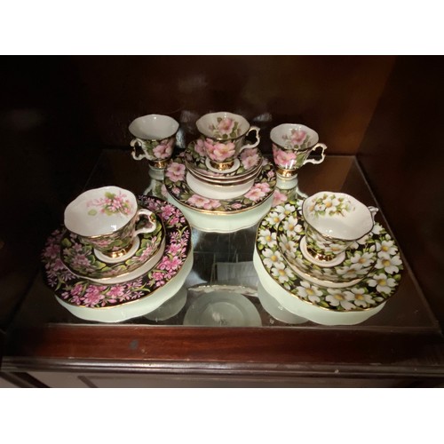 359 - 3 shelves of mainly Royal Albert cups & saucers inc. 8 pieces of 