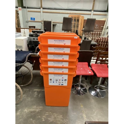 106 - 12 orange recycling bins