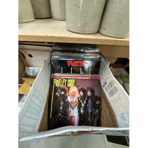 460 - Box of approx. 50 heavy metal/ rock 'n' roll LP's inc. Motley Crue, Sky, Thin Lizzy, The Mission, Kr... 