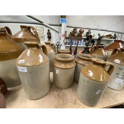 473 - 3 salt glazed stone ware jars & 3 jugs (3x 20cm high, 2x 28cm high & 1x 22cm high