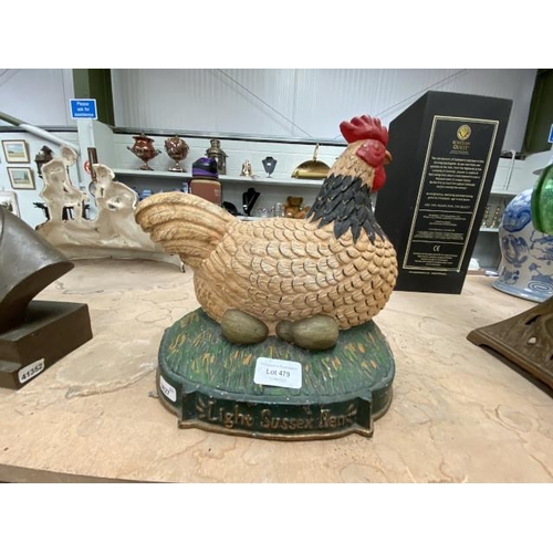 479 - Cast iron chicken doorstop