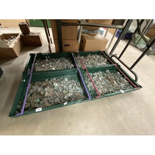 540 - 4 good boxes of glass door knobs including cut glass etc