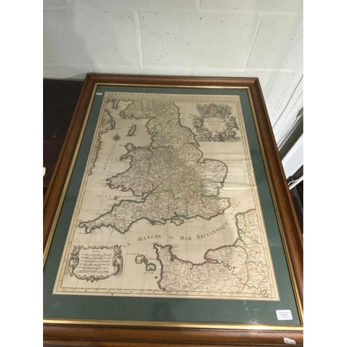 61 - Oak framed map “Le Royaume D’Angletterre” 100 x 79cm