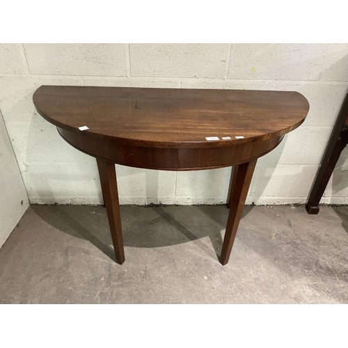 62 - Georgian mahogany D End table 71H 122W 58D