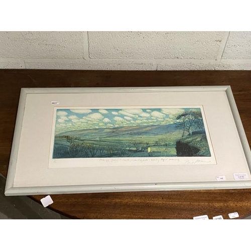 63 - Piers Browne Limited edition engraving of Askrigg 39/50 (36 x 68cm)