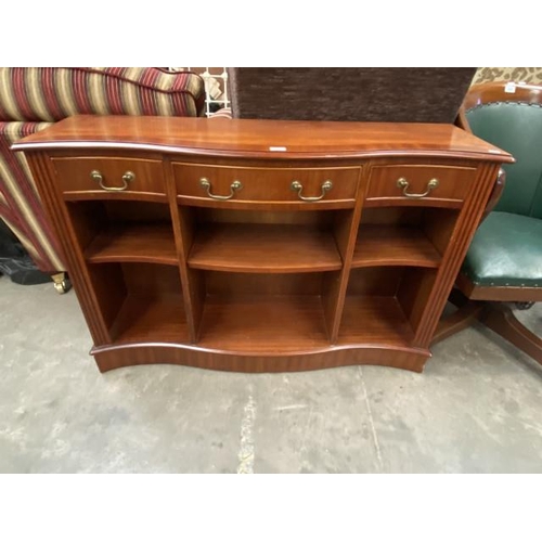 79 - Sydney Smith mahogany serpentine sideboard 80H 120W 35D