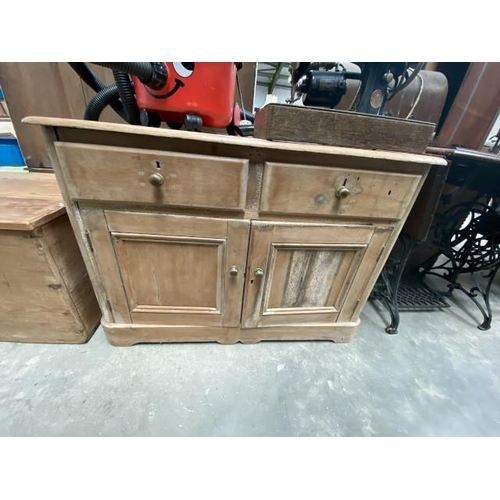 87 - Victorian pine sideboard (as found) 73H 102W 50D