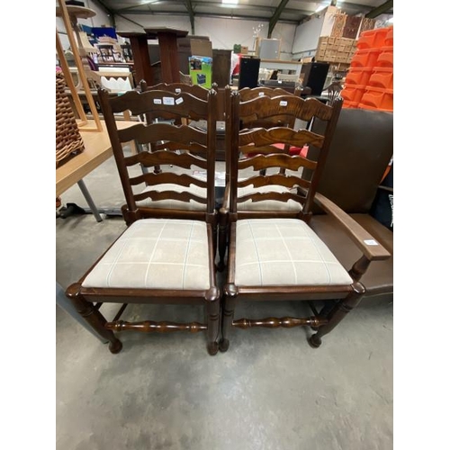 92 - 4 Cryer Craft oak ladder back chairs