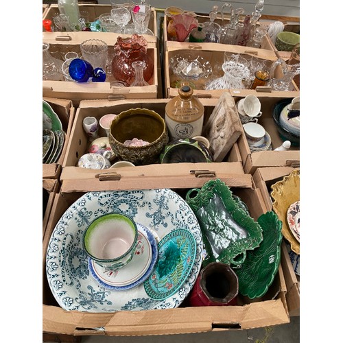 522 - 12 boxes of collectables incl Sylvac, Wedgewood Jasper ware, Coalport Country Village display plates... 