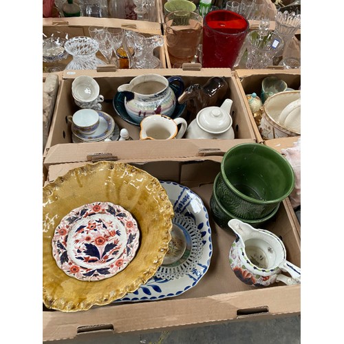 522 - 12 boxes of collectables incl Sylvac, Wedgewood Jasper ware, Coalport Country Village display plates... 