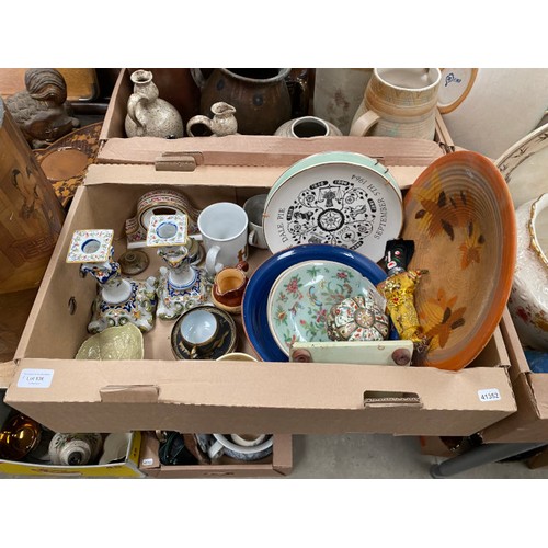 536 - 8 boxes of assorted collectables incl. Mason's Ironstone, Spode display plates, oriental ware, Carlt... 