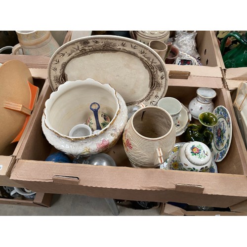 536 - 8 boxes of assorted collectables incl. Mason's Ironstone, Spode display plates, oriental ware, Carlt... 