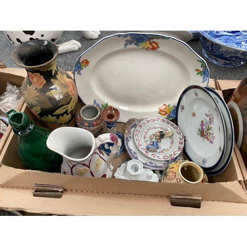 536 - 8 boxes of assorted collectables incl. Mason's Ironstone, Spode display plates, oriental ware, Carlt... 