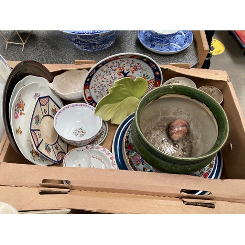 536 - 8 boxes of assorted collectables incl. Mason's Ironstone, Spode display plates, oriental ware, Carlt... 