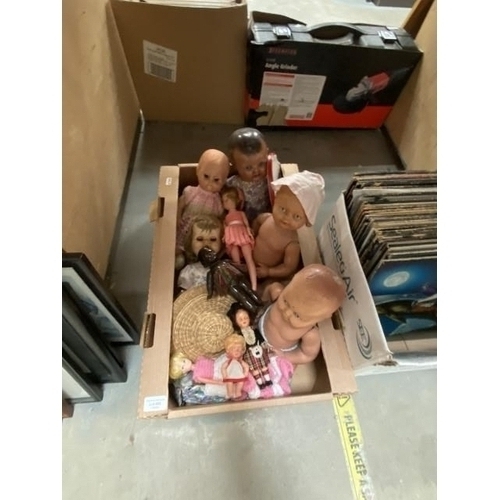 492 - Box of assorted vintage dolls